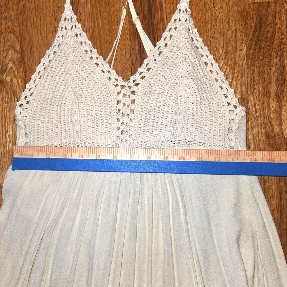 Lulus Ivory Crochet Lace‎ Maxi Dress Cottagecore Fairy Boho Wedding Guest S - Picture 4 of 13